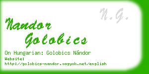 nandor golobics business card