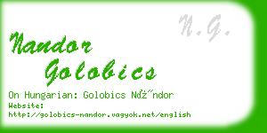nandor golobics business card